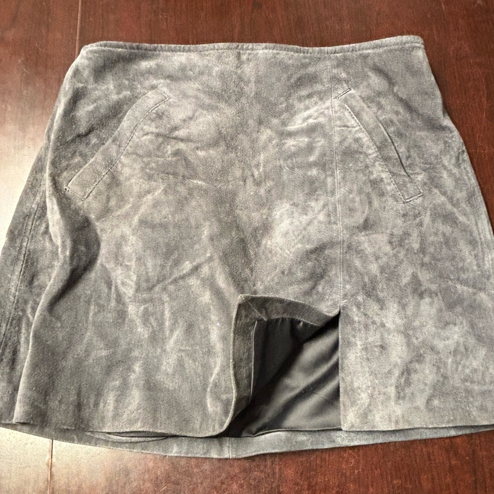 Gray Suede Mini Skirt Size 27